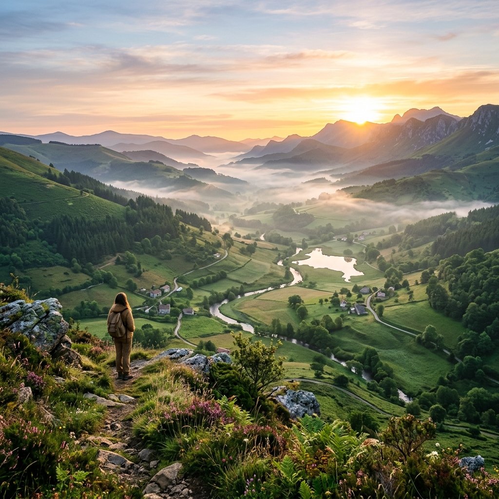 Serene nature mountain sunrise representing recovery and new beginnings